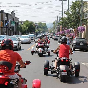 Parade:  Down town in Magog