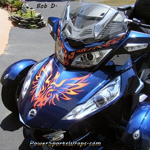 After applying his trunk graphic our customer Bob wanted to add a bit more to the bike.  We created this new piece above the headlights.