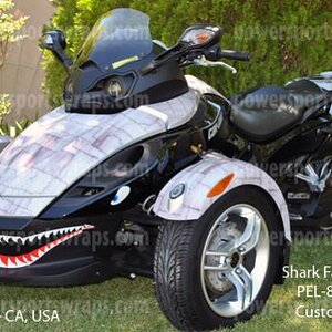 Spyder RS, GS, RSS dirty air craft metal with optional shark face decal.