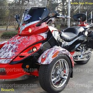 Silver-Rred spyder kit  by powersportswraps.com  this kit can be ordered on our website for RS, GS, RSS bikes.