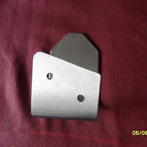 Shape of my Stainless Steel Bracket - Seen from the side 
that attaches to the Original BRP belt guard 

Made by Eddie Sheppard 
Reading UK