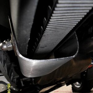 Stainless Steel bracket seen from underneath 
Plenty of clearence to allow for belt movement

Made by Eddie Sheppard 
Reading UK