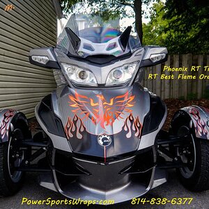 RT Best Flame Orange/Black with RT Phoenix trunk kit.  These kits are available  for RT & RS bikes.  More colors available.  814-838-6377