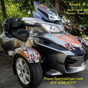 Best Flame Orange/Black  with RT Phoenix trunk kit. Order your Spyder graphics today.. 814-838-6377