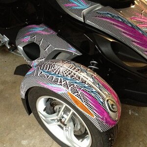 2009 SM5 Silver Spyder with custom www.powersportswraps.com skin. Fender and hood.