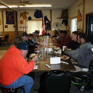 The Husky Cafe put on a great breakfast buffet, we meet up with another Spyder and cycle here then headed out for the Lost Forty.