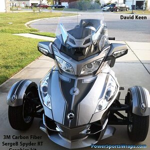 3M carbon fiber  Sergeb RT kit with fenders. Take your Spyder to the next level.  Contact us.. 814-838-6377