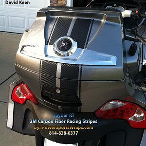 3M carbon fiber  Sergeb RT Rear bag racing stripes. 814-838-6377