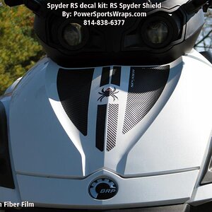 RS Spyder Shield 3M carbon fiber.  Add a custom look to your Spyder by adding one of our many trunk insert kits available.  Contact us for details 814