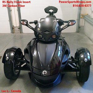 RS Rally 3M carbon Fiber Frunk - You just peel & stick this Frunk insert.  The texture catches the light & really sets the bike off