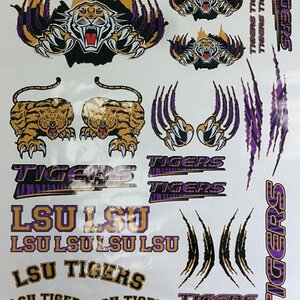 LSU pre cut decal kit can be used on any type of machine. Just peel and apply where you want them.  ORDER 814-838-6377
