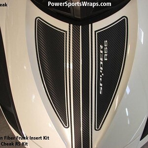 Cheak RS Frunk Insert: This is a close up of the 3M carbon fiber film.  Notice it texture and the pattern.  What a look on the Spyder.  ORDER: PowerSp