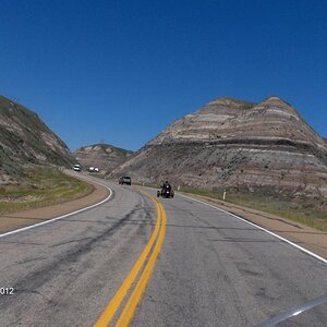 Riding through the 'badlands' of Alberta