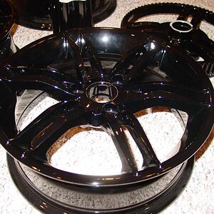 Black powder coated wheels-wet black powder coat.