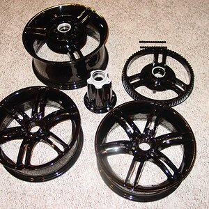 Black powder coated wheels-wet black powder coat.