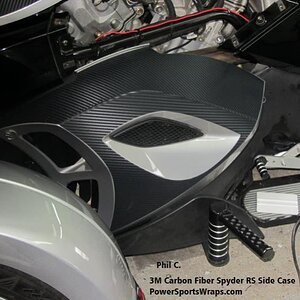 Spyder RS 3M Carbon Fiber side case pre-cut decal kit. Just Peel and stick.