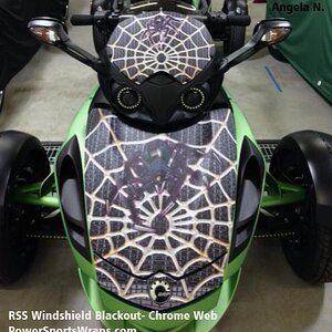 chrome web- Spyder RS/RSS Windshield blackout. Create a custom or look just for you or we can provide this in solid colors.