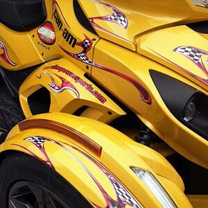 Sides- Red Checkers air-brush style graphics kit. Many styles and colors to choose from.  PowerSportsWraps.com