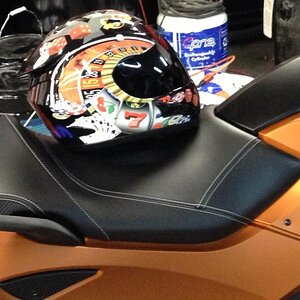 Picked up this matching helmet on helmetcountry.com with bluetooth... now can use phone or listen to music off my Iphone while riding