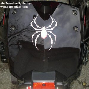 White Bellerdine rear fender decal. For Spyder  ST. Add some style and personality to your Spyder.  Custom design available .. 814-838-6377  Email: pe