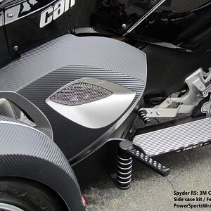 3M carbon fiber RS Side case pre-cut panels. Easy peel & stick apply. powersportswraps.com