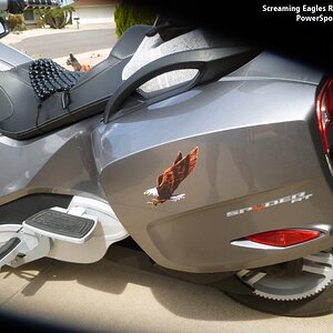 Screaming Eagles small decal available for your helmet or saddle bags.  Custom sizes available.  ORDER: 814-838-6377