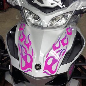Dragon Flames RT: 21 flame series Pink/Purple fade for RT Spyder. Custom colors and sizes available. Email: pete@powersportswraps.com 814-838-6377