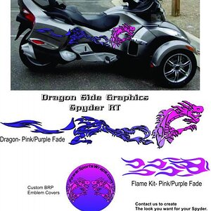 Dragon 21 Flame Spyder RT: Schematic for advertising. PowerSportsWraps.com 814-838-6377