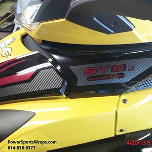 Brake stripe- 3M carbon fiber & burgundy metallic film. ONLY by: Powersportswraps.com 814-838-6377