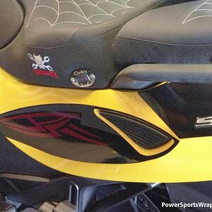 side panel- Brake stripe over Solid Black panel cutout.