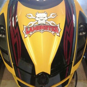 ST LE frunk- we produced the Lamonster logo for the frunk. The Black on the lower air dam is all vinyl not paint.