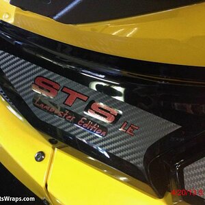 STS LE decal- A nice close up so you can see the carbon fiber film.  Email:pete@powersportswraps.com  814-838-6377