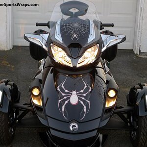ST S Bellerdine White spider frunk decal with ST windshield black out.  To order 814-838-6377