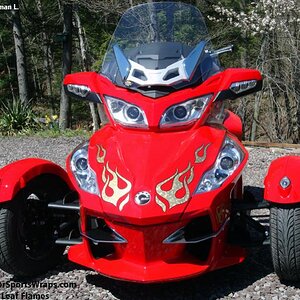 21 Flame Gold Leaf - Add some classy flames to your Spyder using our Gold Leaf film. Wow.. what a look.  814-838-6377