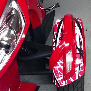 confusion Red pre-cut kit on new style BRP fenders.