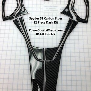 Real Carbon Fiber Spyder ST Dash Kit 12 pieces. Fits ST and ST-S models 
 To Order 814-838-6377
Email: pete@powersportswraps.com
