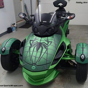 Neutron Green frunk & front fender wrap kit with webs. 814-838-6377