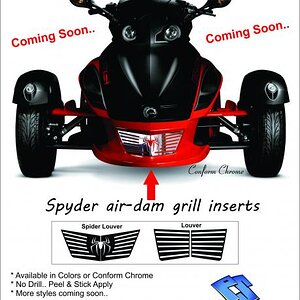 RS / RSS/ GS / ST Air Dam Grill. Coming soon Available in colors or Conform Chrome.  Email: pete@powersportswraps.com