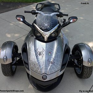 This is a combination of Silver Metallic vinyl cut web along with our Bellerdine spiders with some fly's. PowerSportsWraps.com 814-838-6377