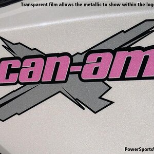 Flamingobabe-  How about the custom Can-am logo that Charlyne designed. Notice the metallic coming through the logo? This is one advantage to using ou
