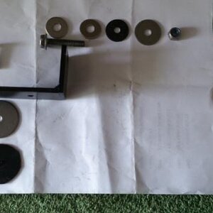 Close up view of L shaped bracket and some of the fittings S/S & Rubber washers