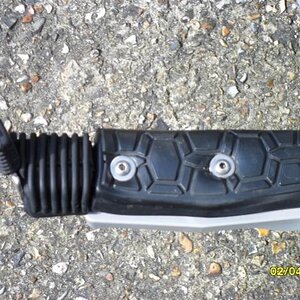 Close up view Side view of extension to OEM Footrest due to disability -
Pre Seal Floorboards