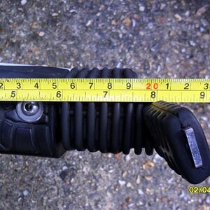 Side view showing measurements to OEM Footrests - Pre Seal Floorboards