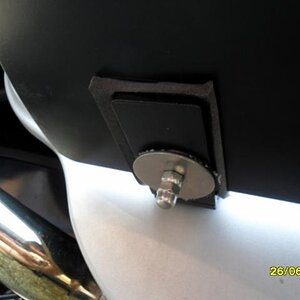 Rear Seal Floorboards fitting under L shaped bracket using Rubber washer Large S/S Washer Nyloc and Dome Nut