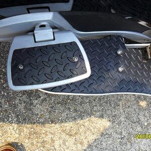 View with passenger footrest shown using Inspector Gadgets inserts & Seal Floorboards