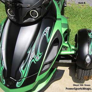 Ghost 104 design is available in many different color combinations. Contact us for available colors & more design styles for your Spyder. Email: pete@