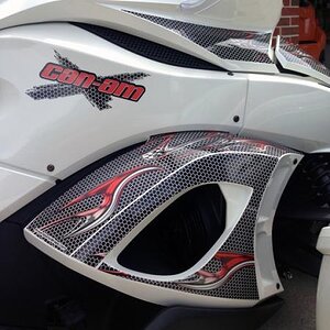 Ghost 104 Red Honey Comb - Side case panel along with a custom Can-am logo.