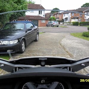 View out from with the New 23" Vented Windshield 
Zip ties not visible