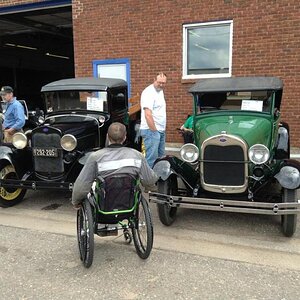 Seth & Butch looking over the Model A.