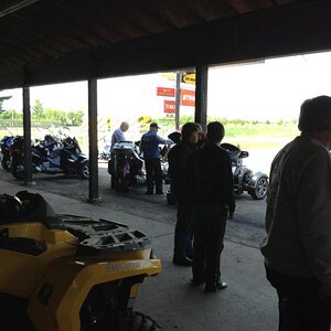 Chatting before the ride at Caswell's.